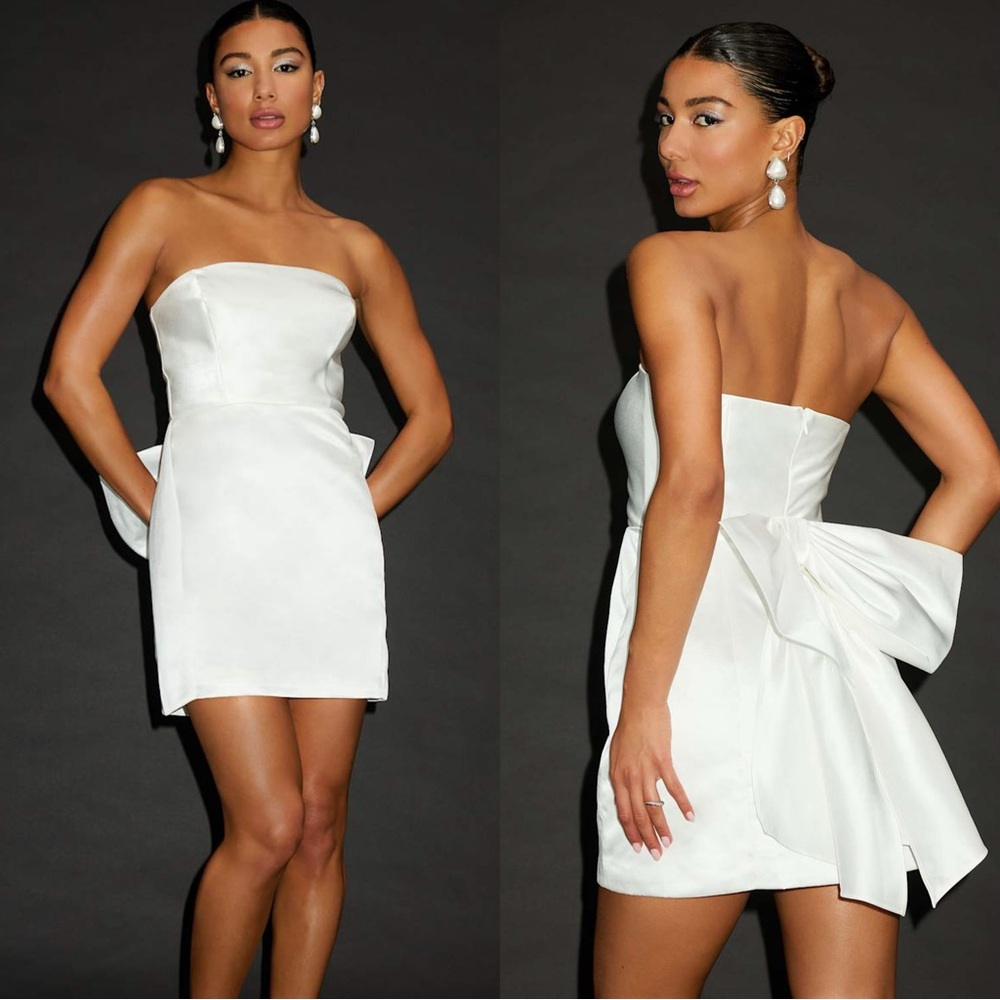 Lulu's Strapless White Mini Dress